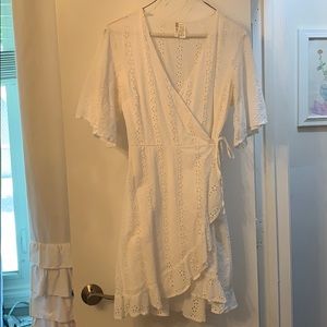 White wrap dress